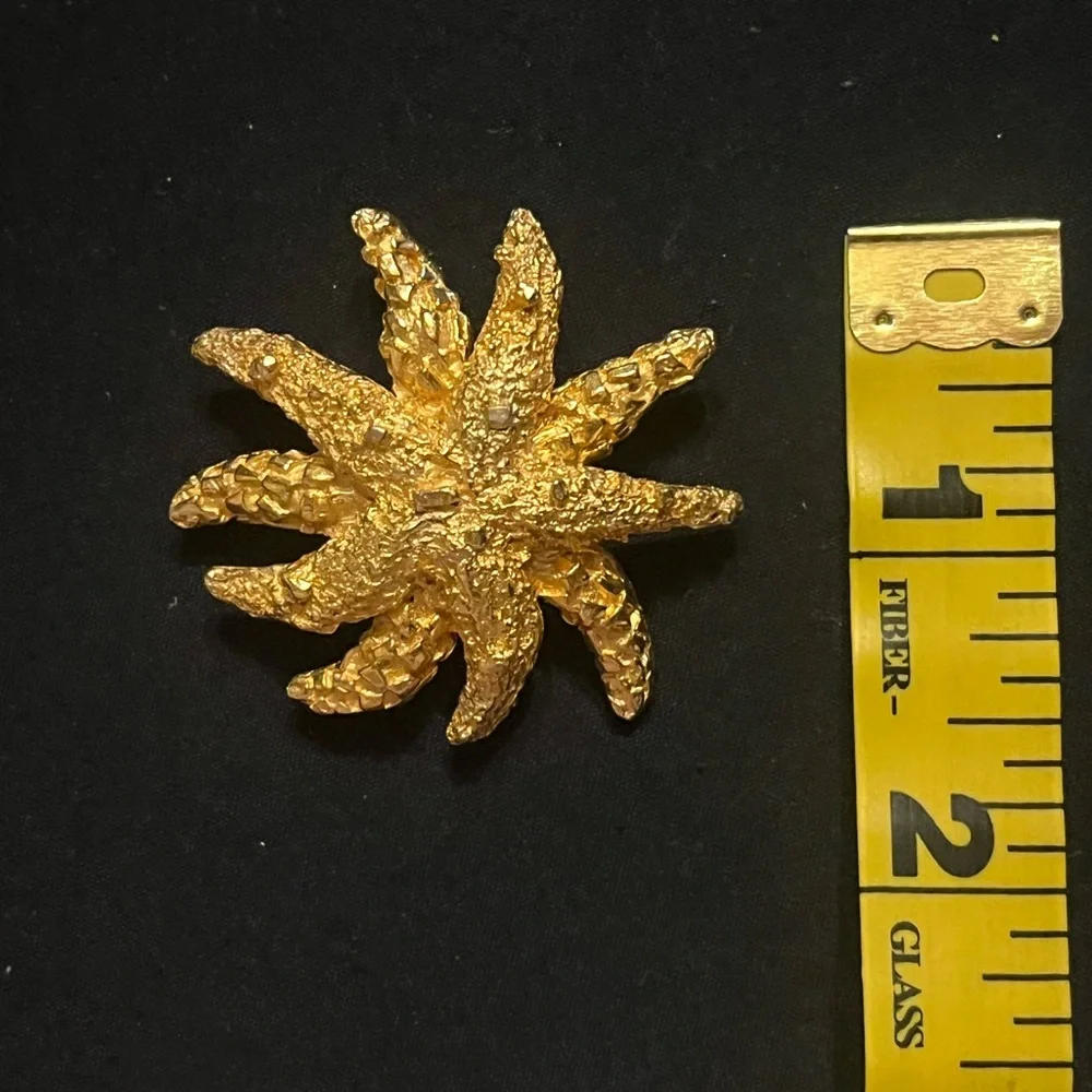 Vintage Textured Abstract Starfish Brooch Van S Authentic